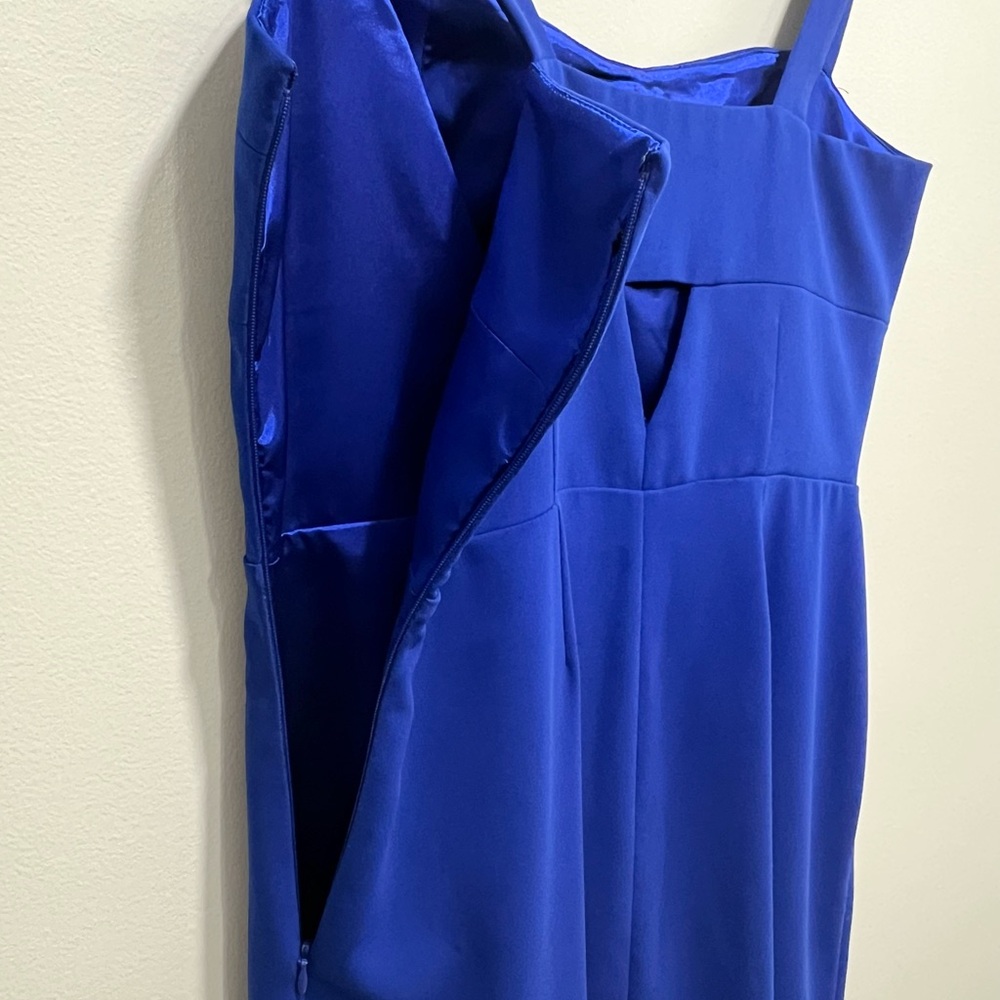 Laundry by Shelli Segal Sleeveless Midi Sheath Dress in Royal Blue, Cut Out, 10 - Picture 4 of 15